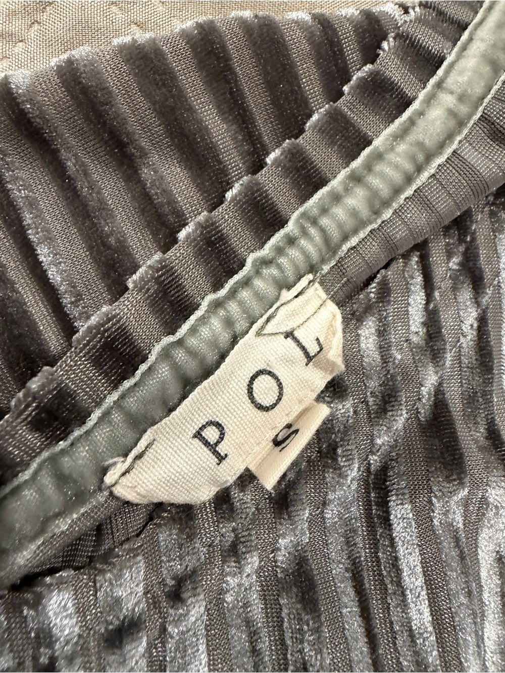 POL Silver Pleated Velvet Scoop Neck Blouse - Picture 9 of 13